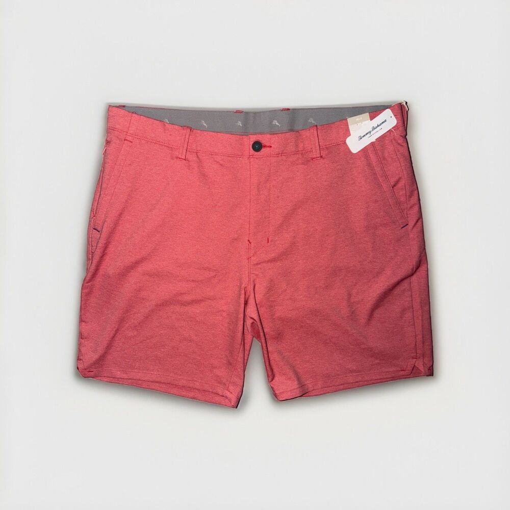 NWT Tommy Bahama On Par Shorts 40 New Red Sail Coral Golf Performance $110